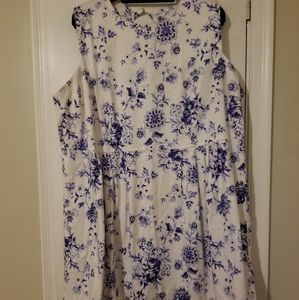 Simply be blue white floral dress